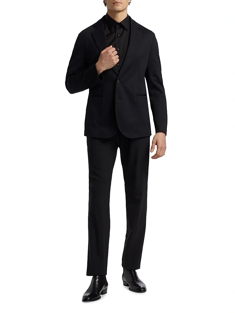 Emporio Armani Men's Rice Stitch Sport Jacket | Thumbnail 2 Emporio Armani Men's Rice Stitch Sport Jacket | Thumbnail 2
