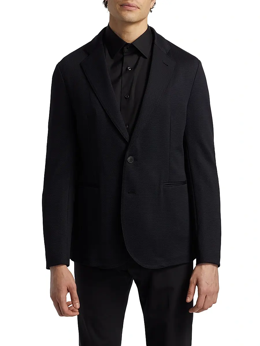 Emporio Armani Men's Rice Stitch Sport Jacket | Thumbnail 3 Emporio Armani Men's Rice Stitch Sport Jacket | Thumbnail 3