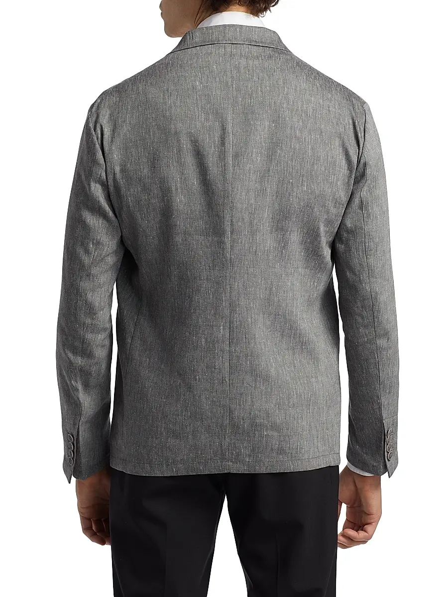Giorgio Armani Men's Notch Lapel Linen-Wool Blazer | Thumbnail 5 Giorgio Armani Men's Notch Lapel Linen-Wool Blazer | Thumbnail 5