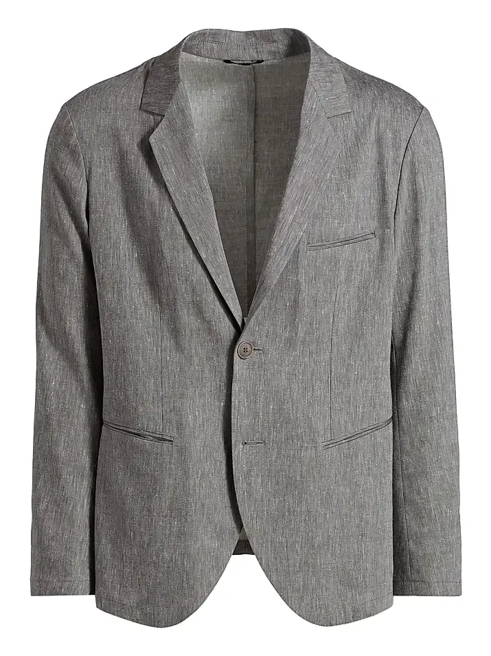 Men's Notch Lapel Linen-Wool Blazer Men's Notch Lapel Linen-Wool Blazer