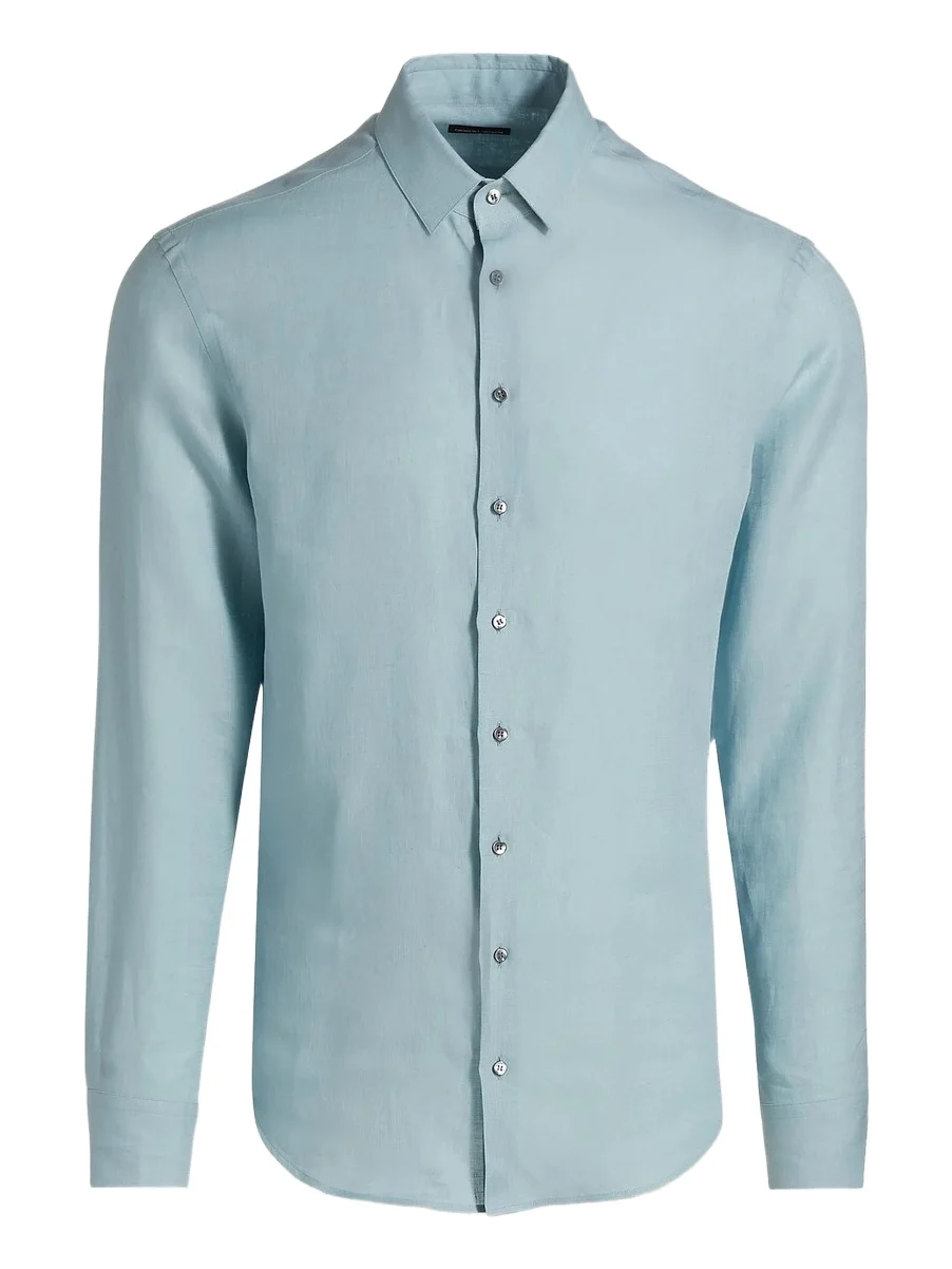 Men's Linen Button-Front Shirt Men's Linen Button-Front Shirt