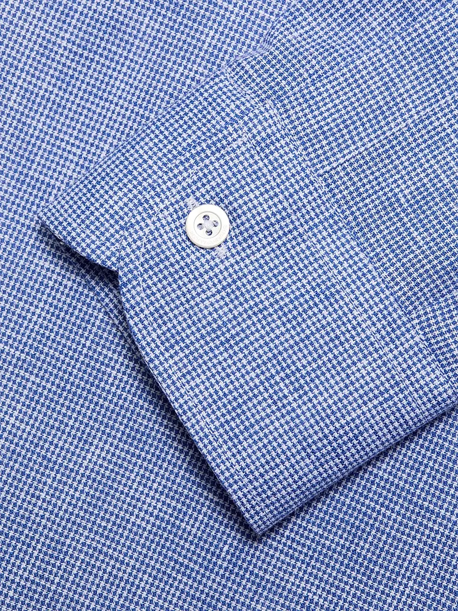 Emporio Armani Men's Linen-Cotton Houndstooth Shirt | Thumbnail 7 Emporio Armani Men's Linen-Cotton Houndstooth Shirt | Thumbnail 7