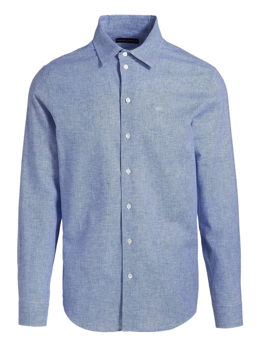 Men's Linen-Cotton Houndstooth Shirt Men's Linen-Cotton Houndstooth Shirt