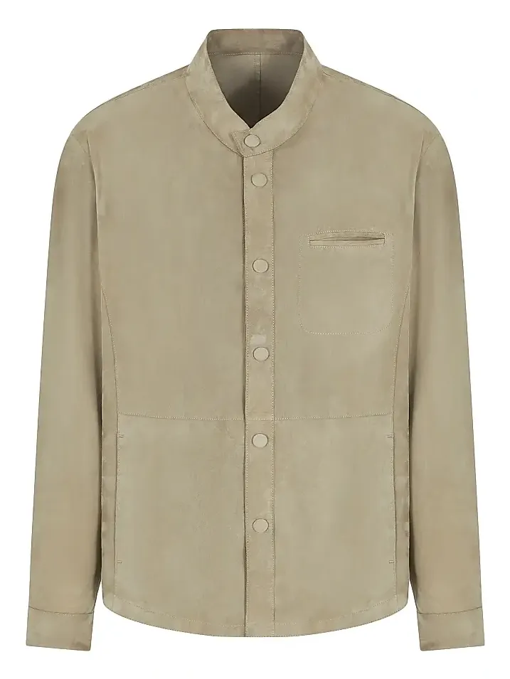 Giorgio Armani Men's Suede Snap-Front Jacket