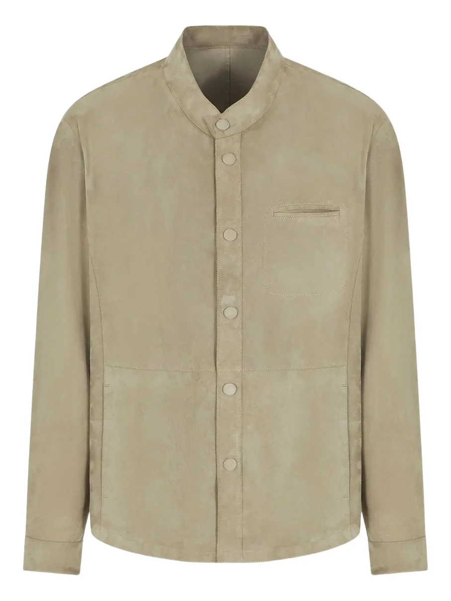 Giorgio Armani Men's Suede Snap-Front Jacket