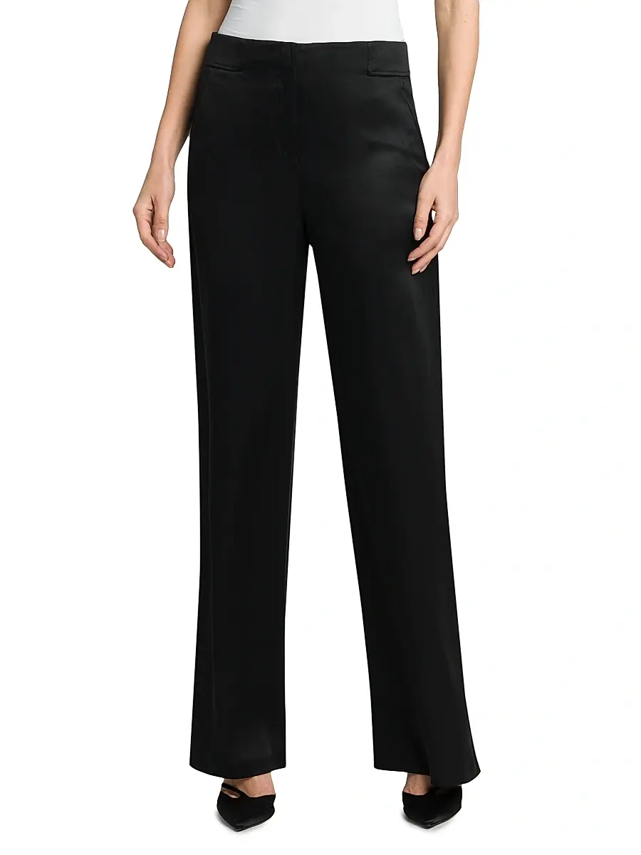 Giorgio Armani Women's Silk Straight-Leg Pants | Thumbnail 3 Giorgio Armani Women's Silk Straight-Leg Pants | Thumbnail 3