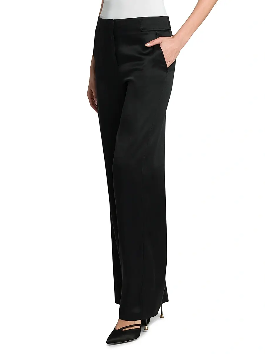 Giorgio Armani Women's Silk Straight-Leg Pants | Thumbnail 4 Giorgio Armani Women's Silk Straight-Leg Pants | Thumbnail 4