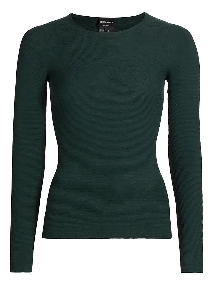 Women's Rib-Knit Jersey Long-Sleeve T-Shirt Women's Rib-Knit Jersey Long-Sleeve T-Shirt
