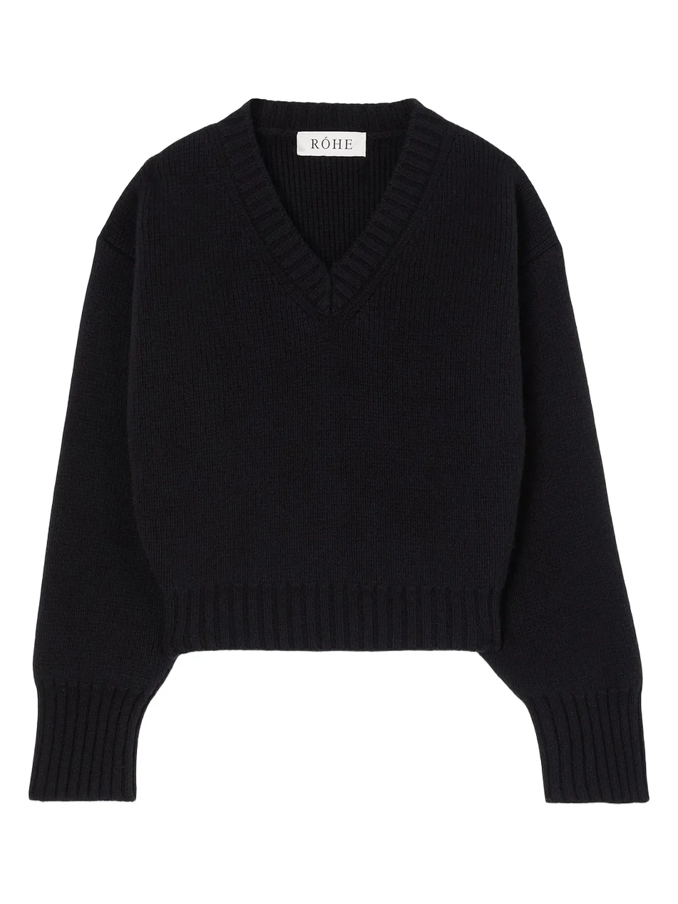 Women's Compact-Knit Wool V-Neck Sweater Women's Compact-Knit Wool V-Neck Sweater