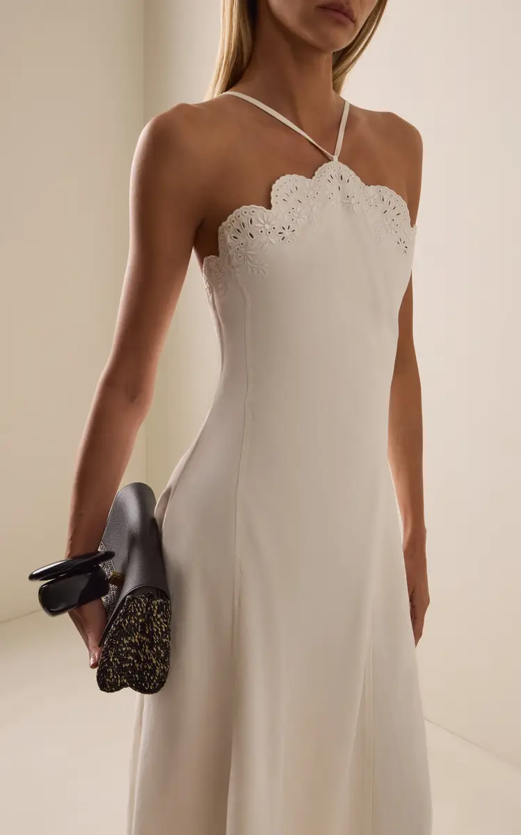 Simkhai Gillian Embroidered Linen-Blend Midi Dress | Thumbnail 2 Simkhai Gillian Embroidered Linen-Blend Midi Dress | Thumbnail 2