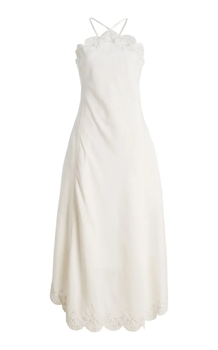 Simkhai Gillian Embroidered Linen-Blend Midi Dress | Thumbnail 7 Simkhai Gillian Embroidered Linen-Blend Midi Dress | Thumbnail 7