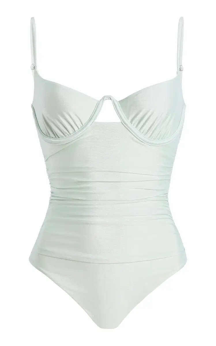 Simkhai Laine Ruched One-Piece Swimsuit | Image 1 Simkhai Laine Ruched One-Piece Swimsuit | Image 1
