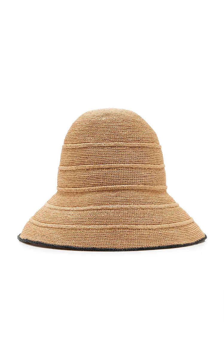 JANESSA LEONE Teagan Wired Brim Raffia Straw Bucket Hat | Thumbnail 5