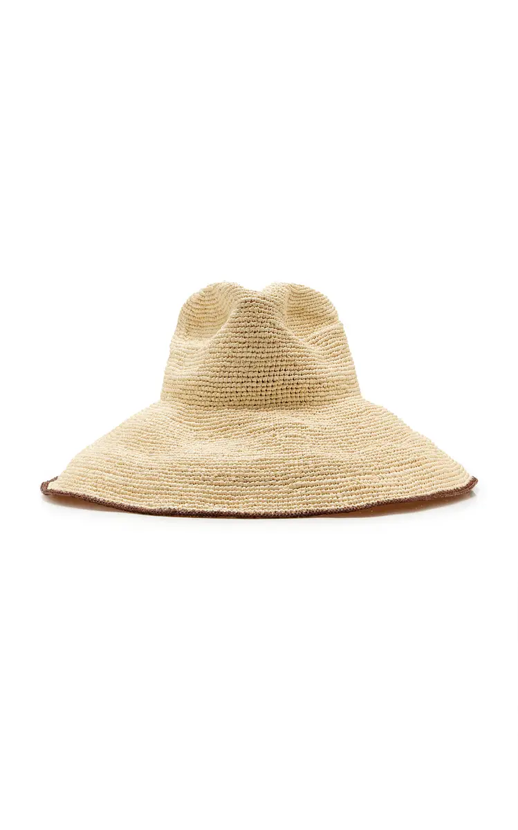 Janessa Leone Waverly Wide Brim Raffia Fedora Hat | Image 1 Janessa Leone Waverly Wide Brim Raffia Fedora Hat | Image 1