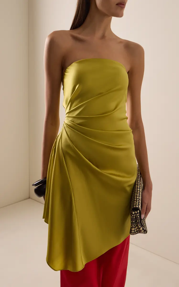 Staud Adriana Draped Silk-Blend Mini Dress | Thumbnail 2 Staud Adriana Draped Silk-Blend Mini Dress | Thumbnail 2