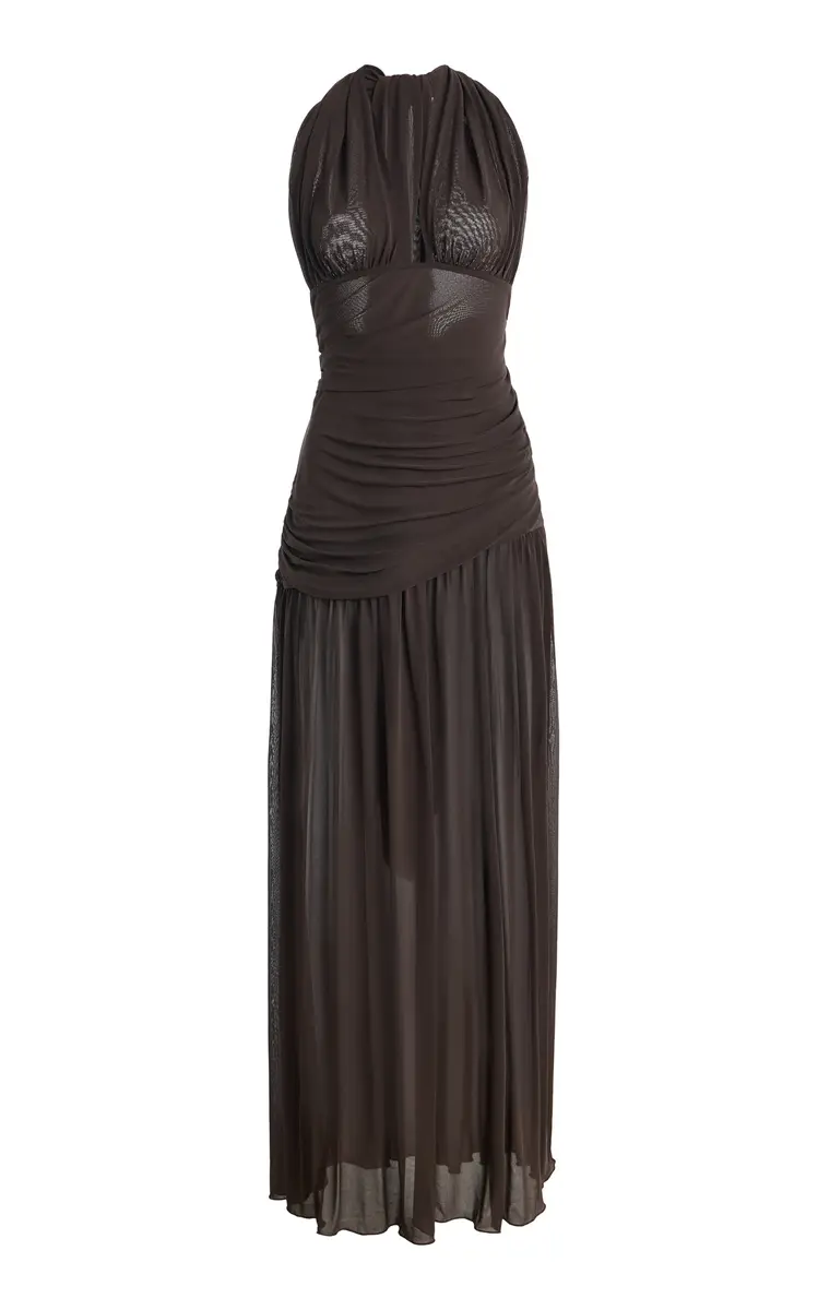Moré Noir Jean Pleated Jersey Maxi Dress | Thumbnail 2 Moré Noir Jean Pleated Jersey Maxi Dress | Thumbnail 2