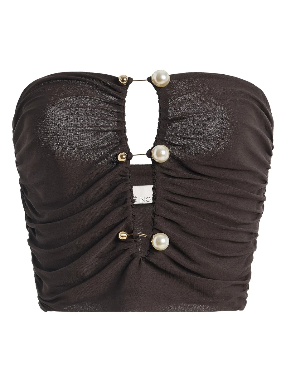 Moré Noir Goya Strapless Jersey Top