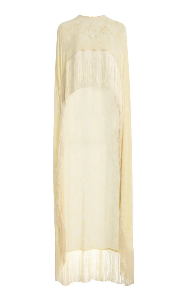 Bernice Fringed Crepe Cape
