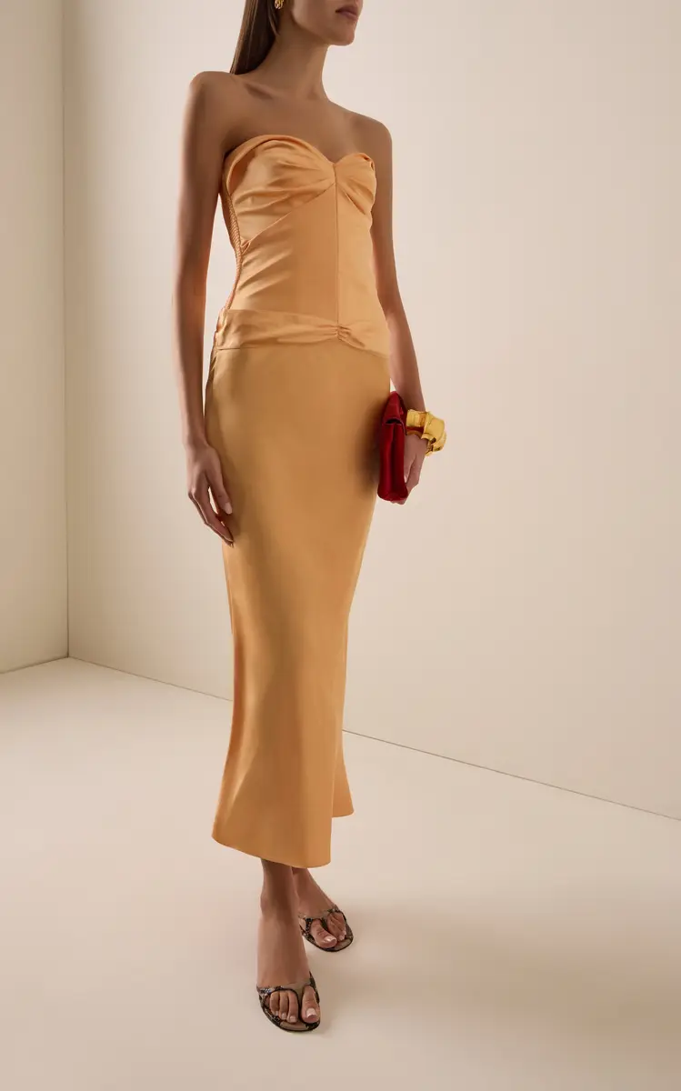 Anna October Diana Satin Midi Dress | Thumbnail 2
