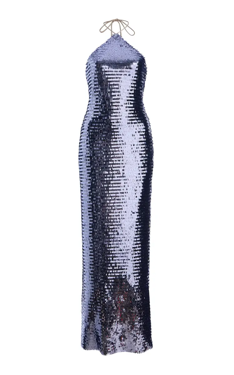 SEV Sequined Maxi Halter Dress | Image 1 SEV Sequined Maxi Halter Dress | Image 1