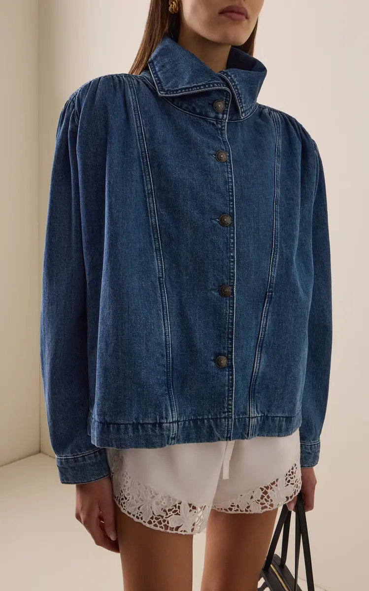 ROTATE Gathered Denim Jacket | Thumbnail 2 ROTATE Gathered Denim Jacket | Thumbnail 2