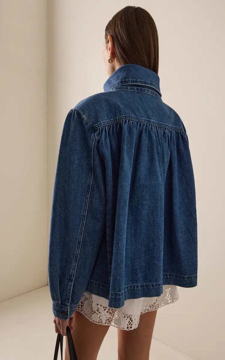 ROTATE Gathered Denim Jacket | Thumbnail 4 ROTATE Gathered Denim Jacket | Thumbnail 4