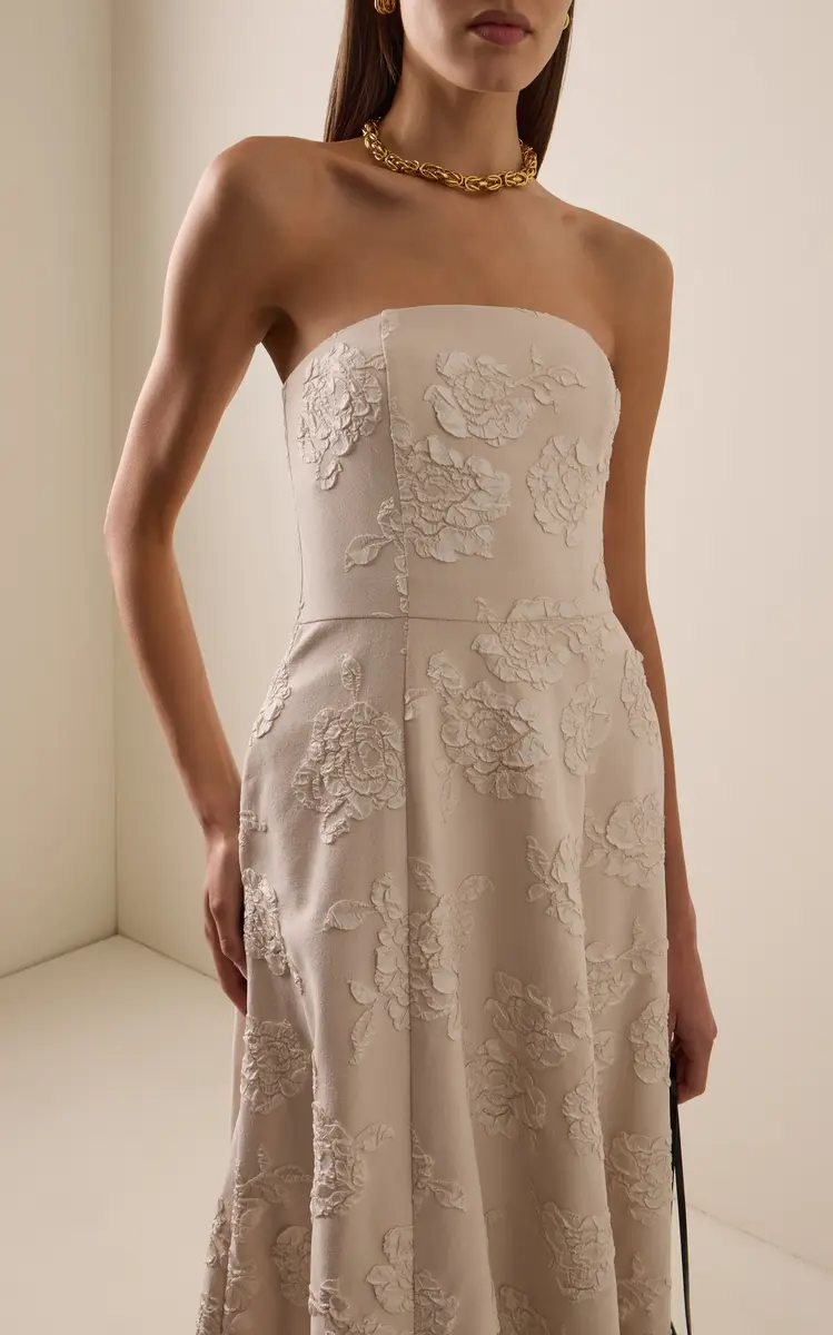 ROTATE Jacquard Strapless Dress | Thumbnail 3 ROTATE Jacquard Strapless Dress | Thumbnail 3