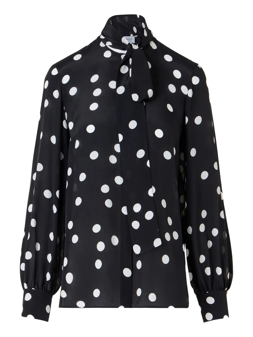 Women's Polka Dot Silk Tieneck Blouse Women's Polka Dot Silk Tieneck Blouse