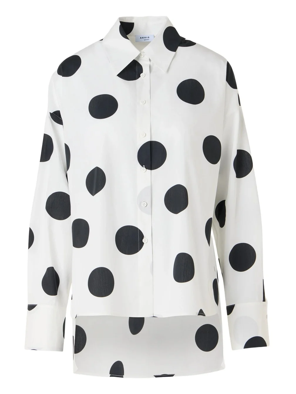 Akris punto Women's Polka Dot Cotton Oversized High-Low Shirt