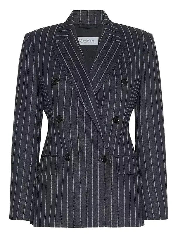 Women's Double Breasted Pinstripe Jersey Blazer Women's Double Breasted Pinstripe Jersey Blazer