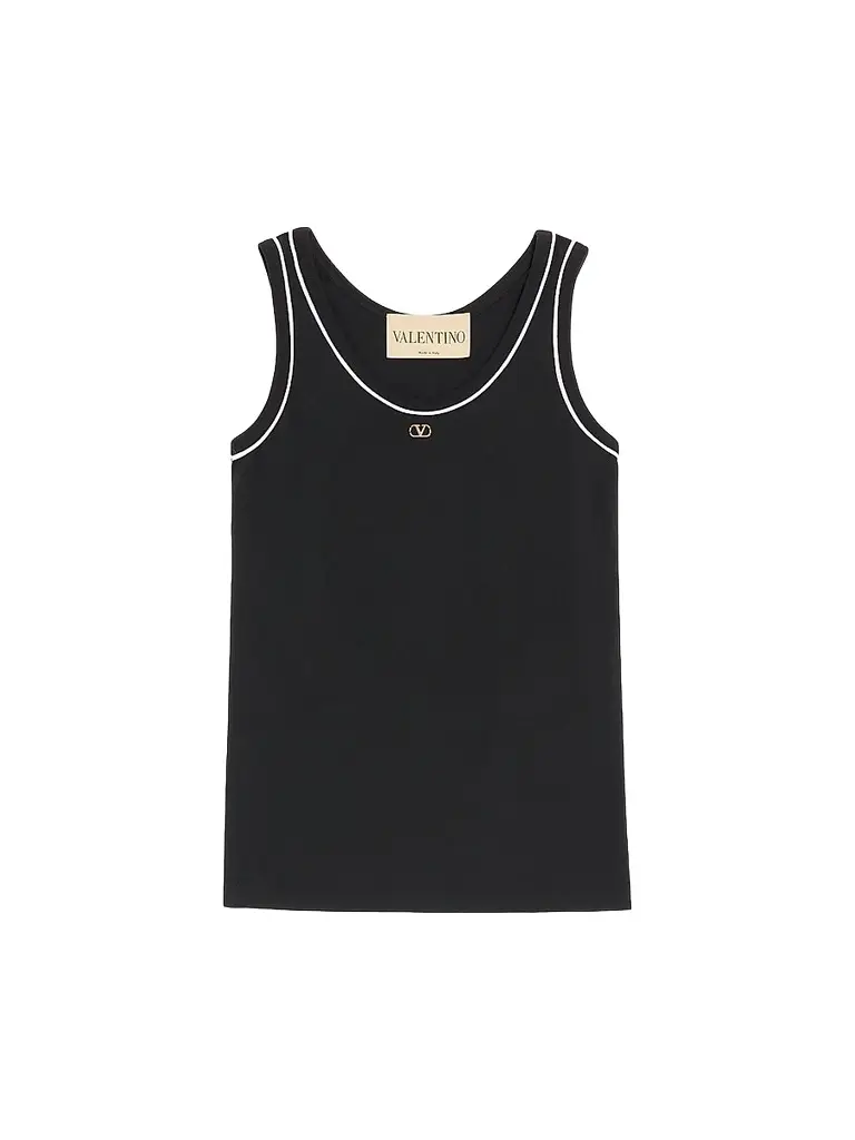Valentino Garavani Women's Cotton Jersey Top - Black - Size XS | Image 1 Valentino Garavani Women's Cotton Jersey Top - Black - Size XS | Image 1