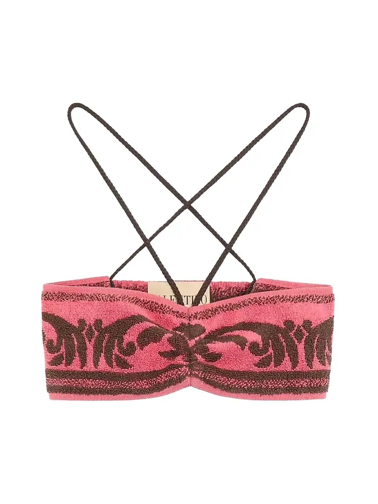 Valentino Garavani Women's Terry Cloth Top - Chocolate Coral | Image 1 Valentino Garavani Women's Terry Cloth Top - Chocolate Coral | Image 1