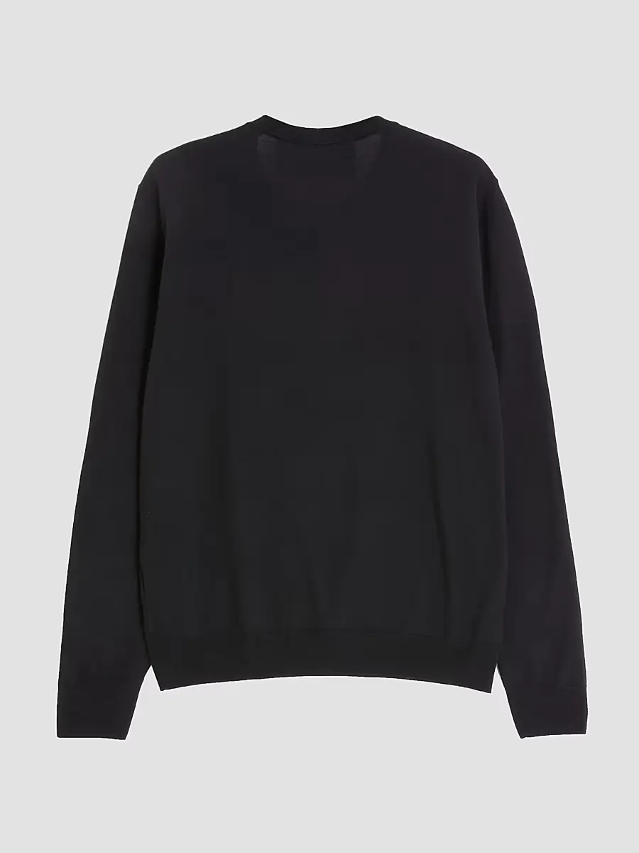 Valentino Men's Wool Sweater with VG Embroidery - Black | Thumbnail 2 Valentino Men's Wool Sweater with VG Embroidery - Black | Thumbnail 2