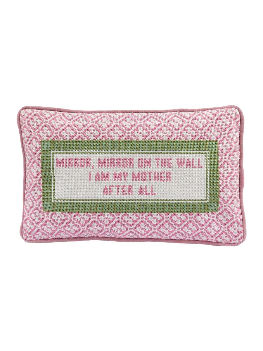 Furbish Studio Mirror Mirror Needlepoint Pillow