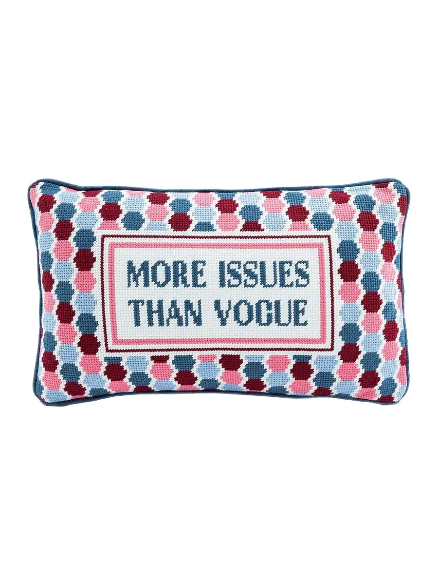 Furbish Studio More Issues Needlepoint Pillow