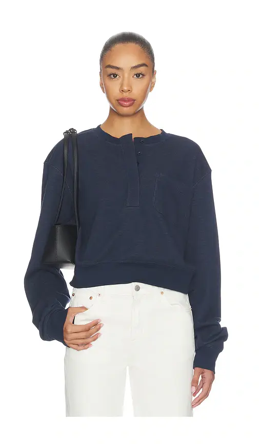 Frame The Striped Cuff Sweatshirt | Image 1 Frame The Striped Cuff Sweatshirt | Image 1
