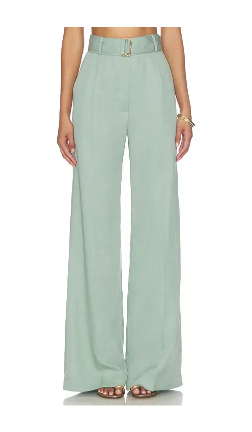 MATTHEW BRUCH Belted Wide Leg Trouser | Image 1 MATTHEW BRUCH Belted Wide Leg Trouser | Image 1