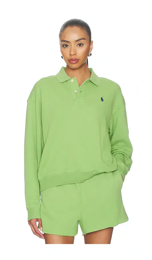 Polo Ralph Lauren Island Fleece Polo Sweatshirt | Image 1 Polo Ralph Lauren Island Fleece Polo Sweatshirt | Image 1