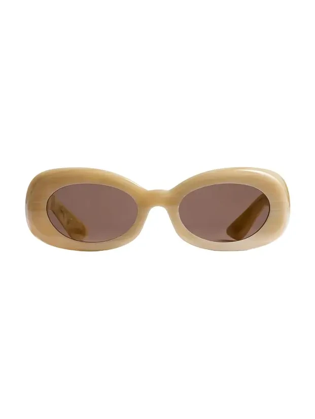 Khaite Khaite X Oliver Peoples 1992C In Beige Silk And Brown