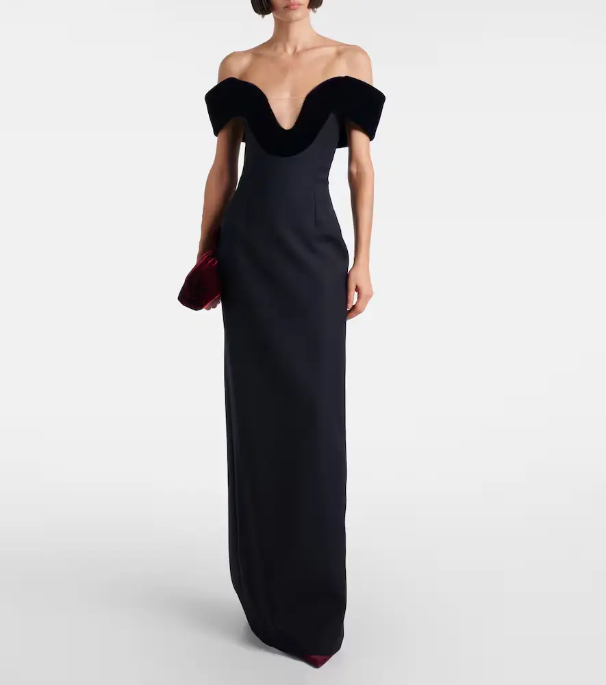 David Koma Off-shoulder wool-blend bustier gown | Thumbnail 4 David Koma Off-shoulder wool-blend bustier gown | Thumbnail 4