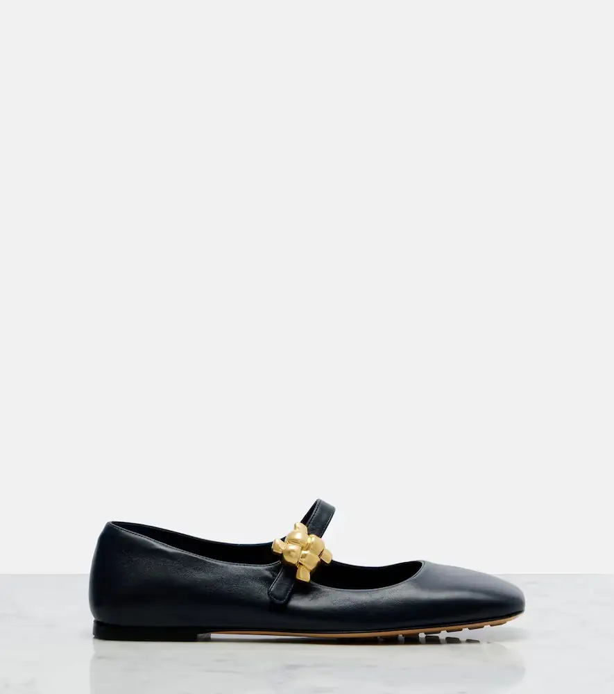 Bottega Veneta Lucy embellished leather Mary Jane flats | Thumbnail 2