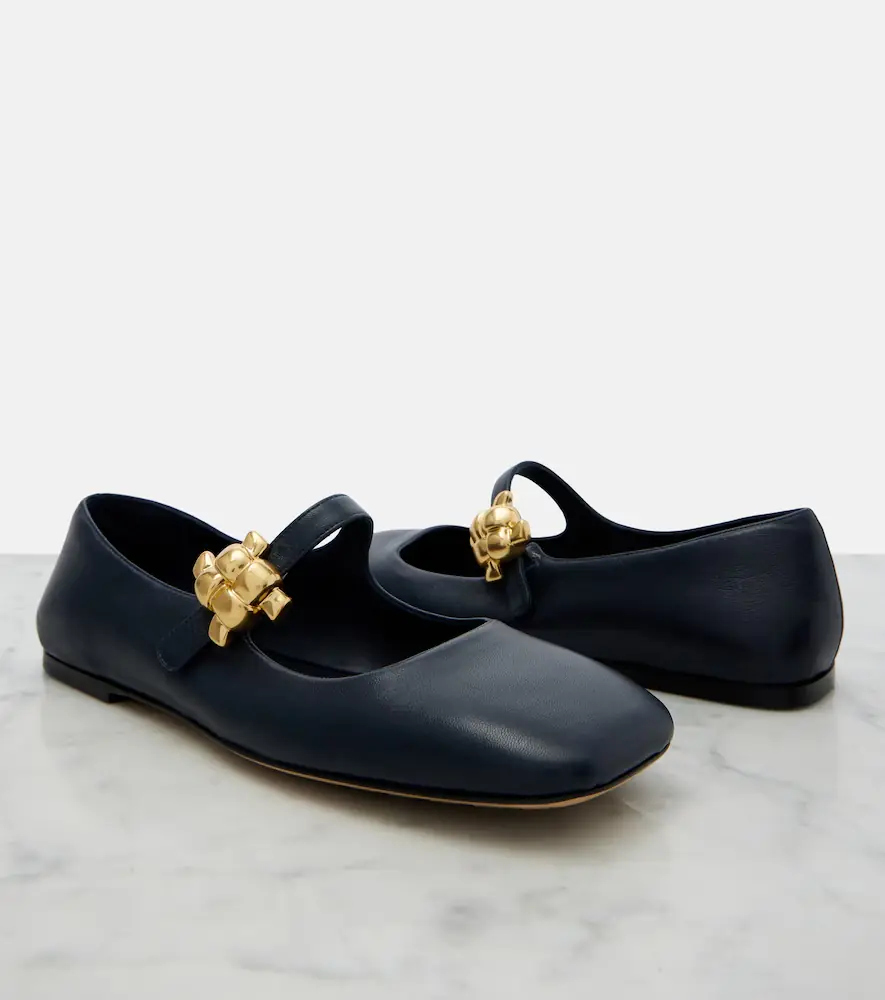 Bottega Veneta Lucy embellished leather Mary Jane flats | Thumbnail 4