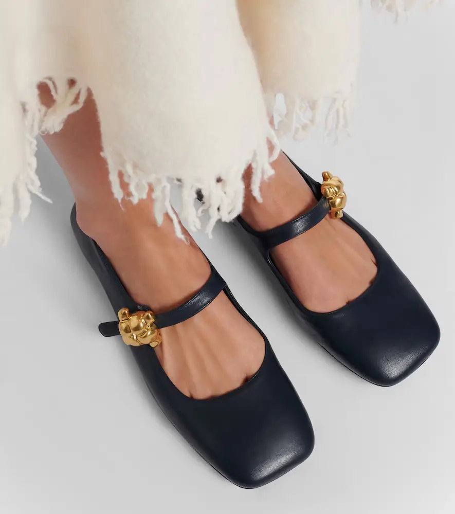 Bottega Veneta Lucy embellished leather Mary Jane flats | Thumbnail 6