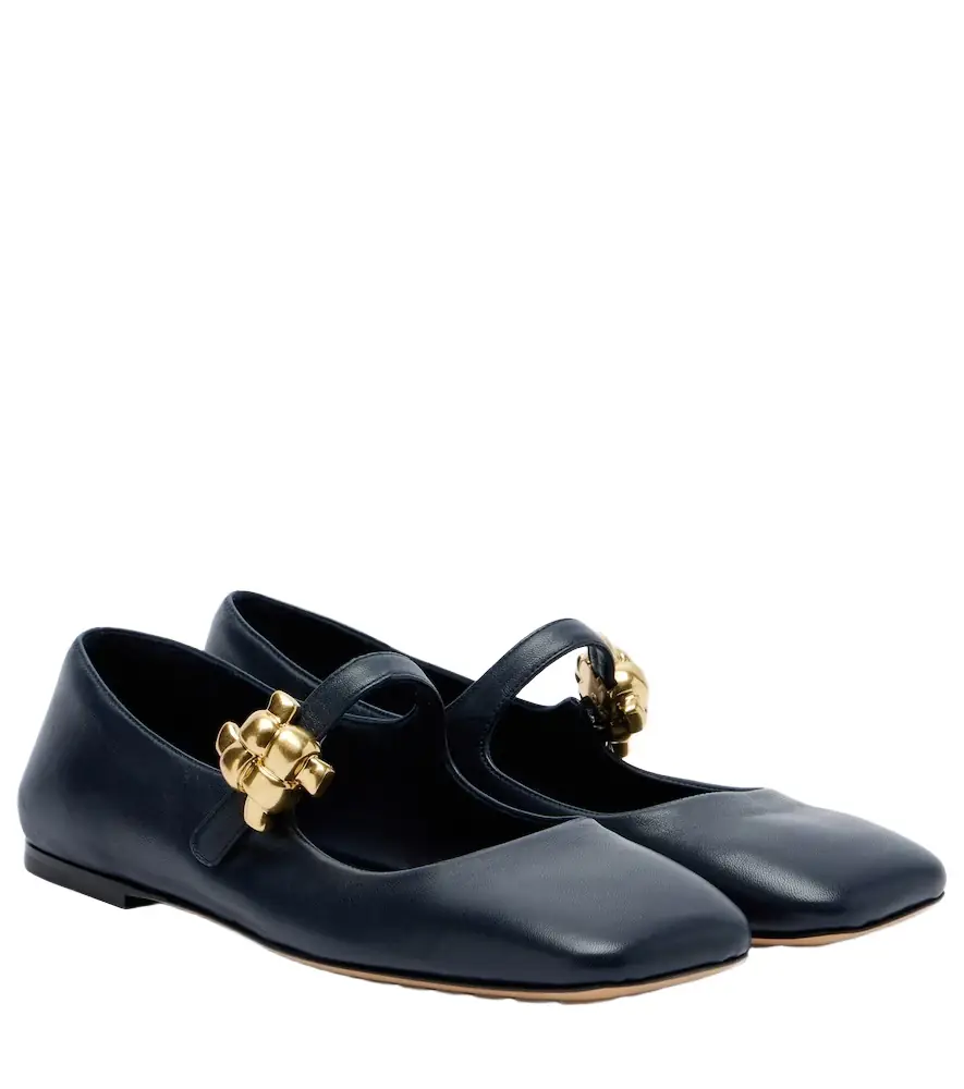 Bottega Veneta Lucy embellished leather Mary Jane flats | Image 1 Bottega Veneta Lucy embellished leather Mary Jane flats | Image 1