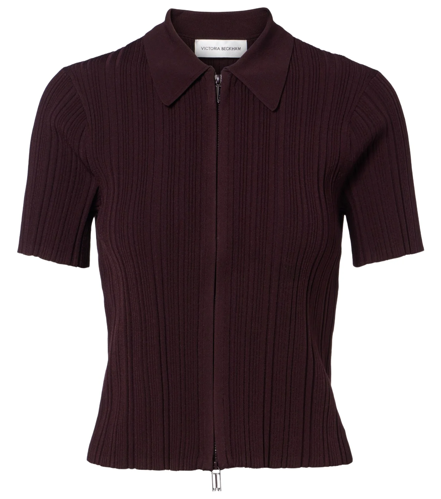 Victoria Beckham Ribbed-knit zip-up top