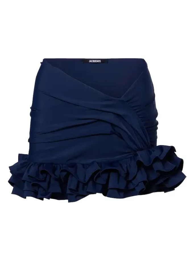 Playa ruffled jersey miniskirt
