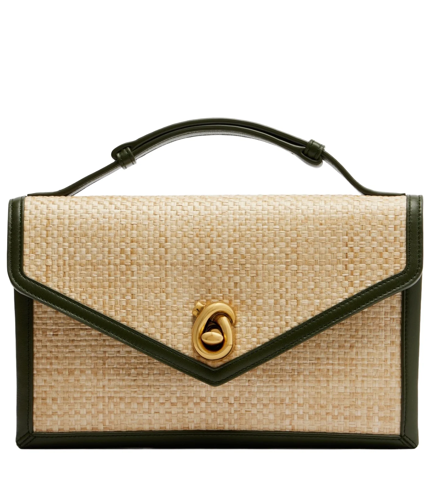 Knot Lock Medium raffia top-handle bag