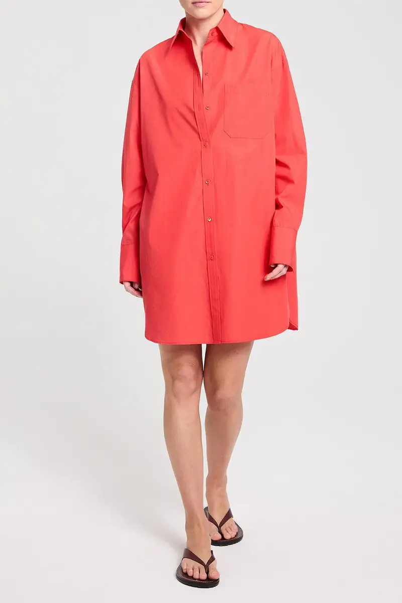 TWP Big Joe Shirt Dress - Tomato | Thumbnail 2 TWP Big Joe Shirt Dress - Tomato | Thumbnail 2