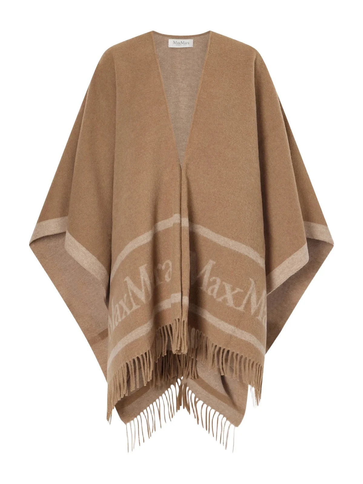 Hilde Fringed Wool-jacquard Cape Hilde Fringed Wool-jacquard Cape