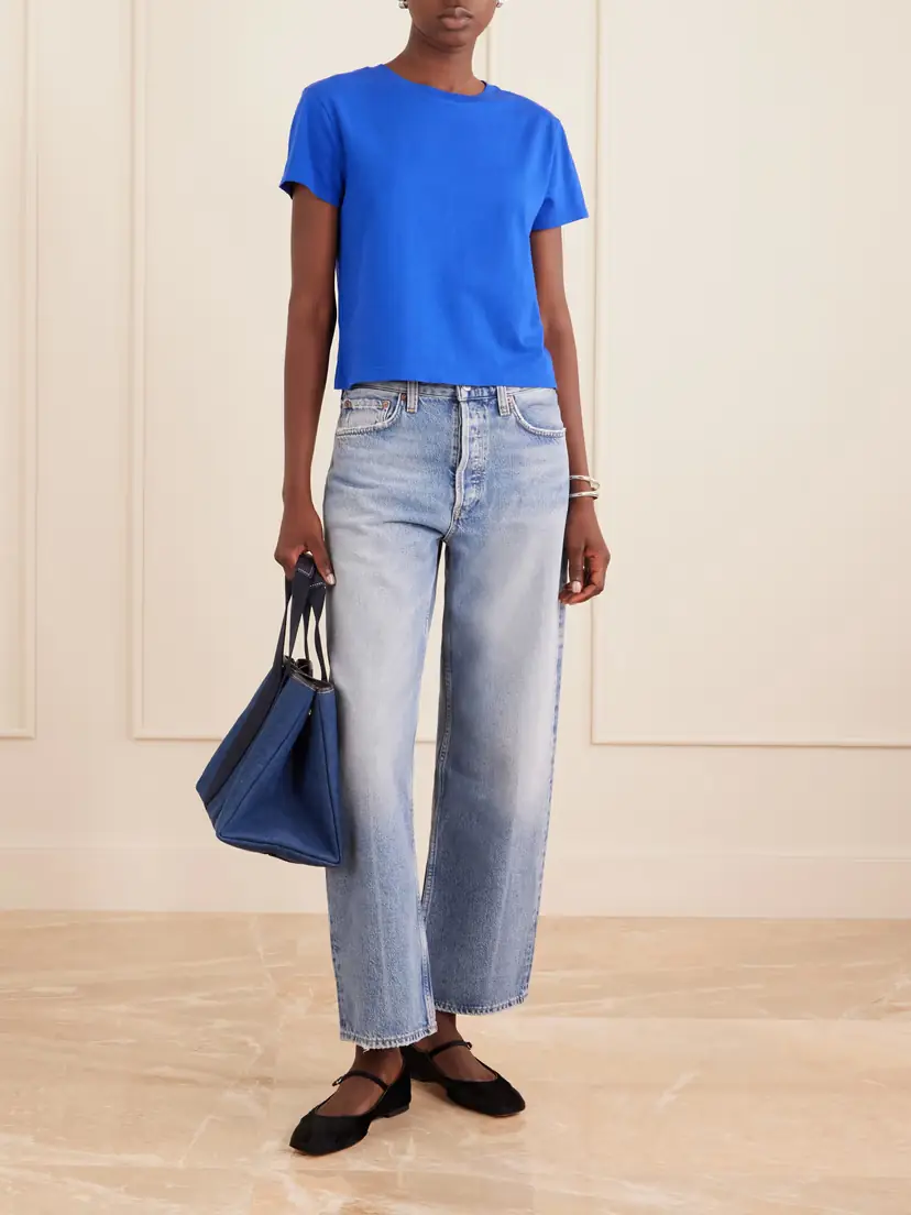 AGOLDE Adine Cropped Organic Cotton-jersey T-shirt | Thumbnail 2